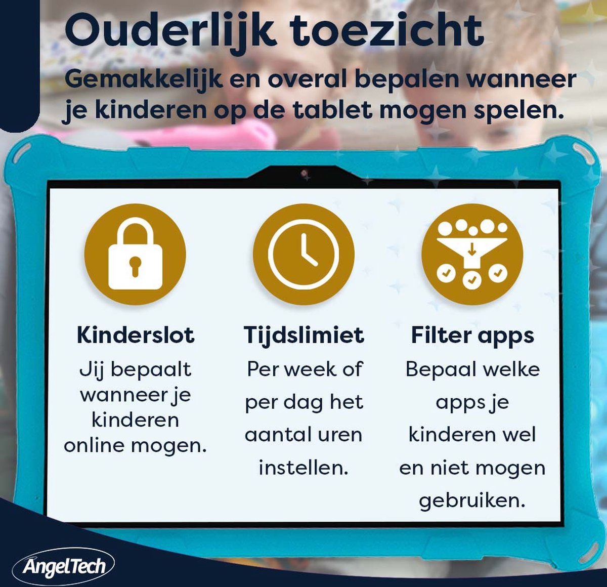 AngelTech Kindertablet XL PRO II ouderlijk toezicht