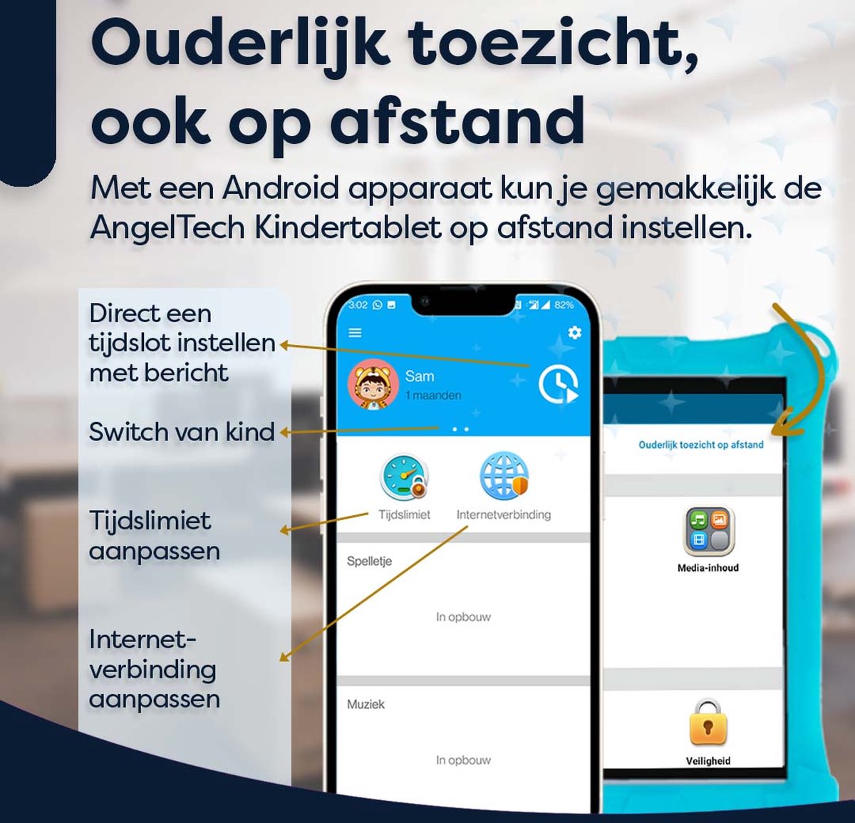 Ouderlijk toezicht Angeltech Kindertablet