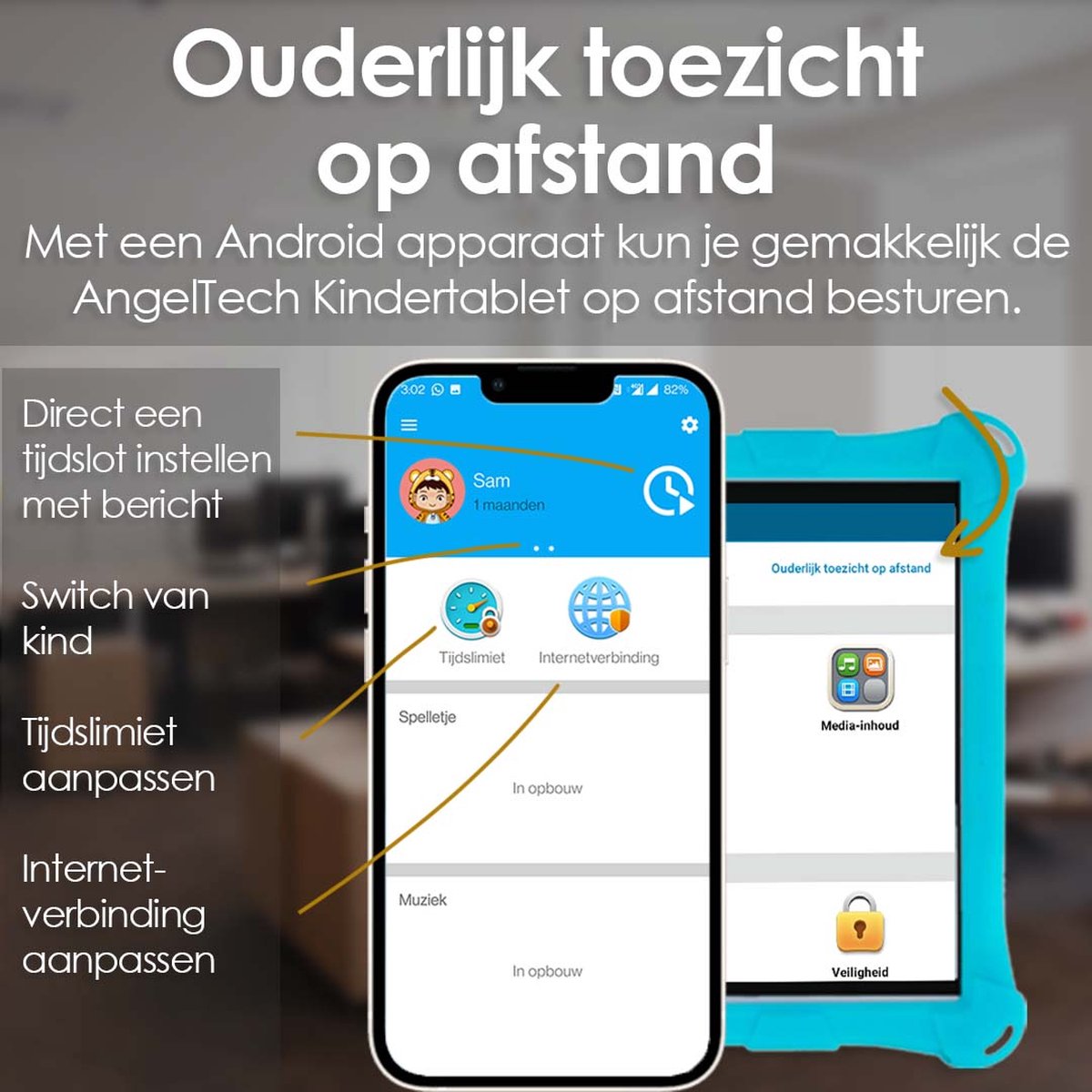 Ouderlijk toezicht kindertablet XL