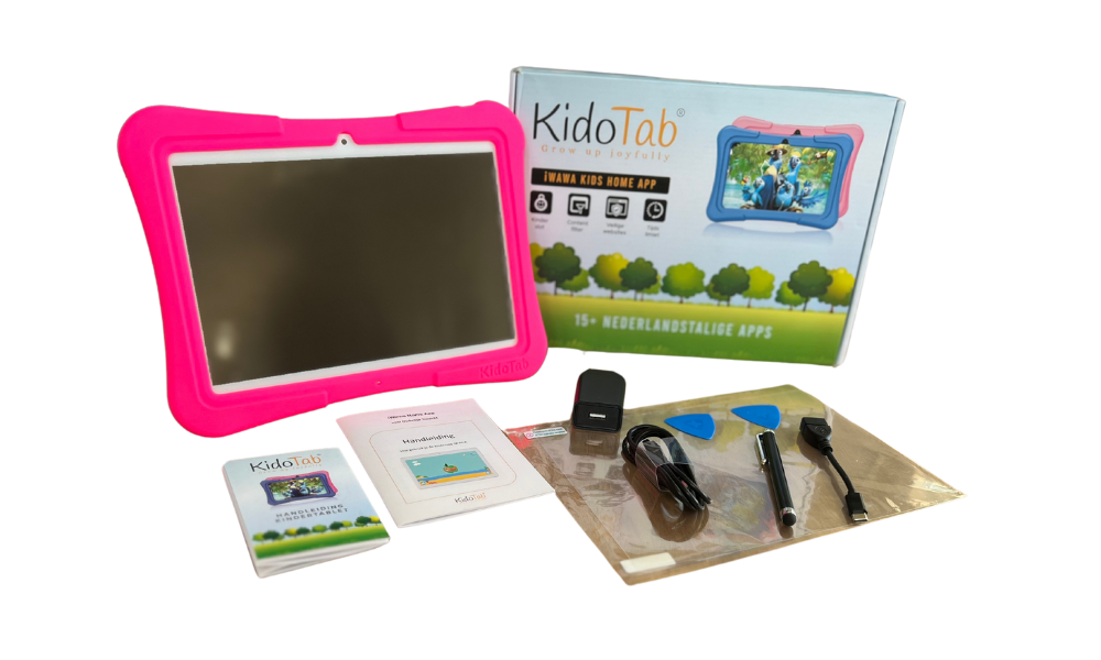KidoTab kindertablet met accessoires en doos KidoTab kindertablet met accessoires en doos