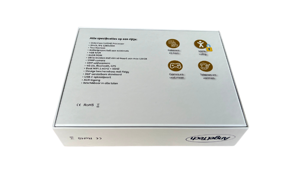 Achterkant AngelTech PRO MAX doos Achterkant AngelTech PRO MAX doos